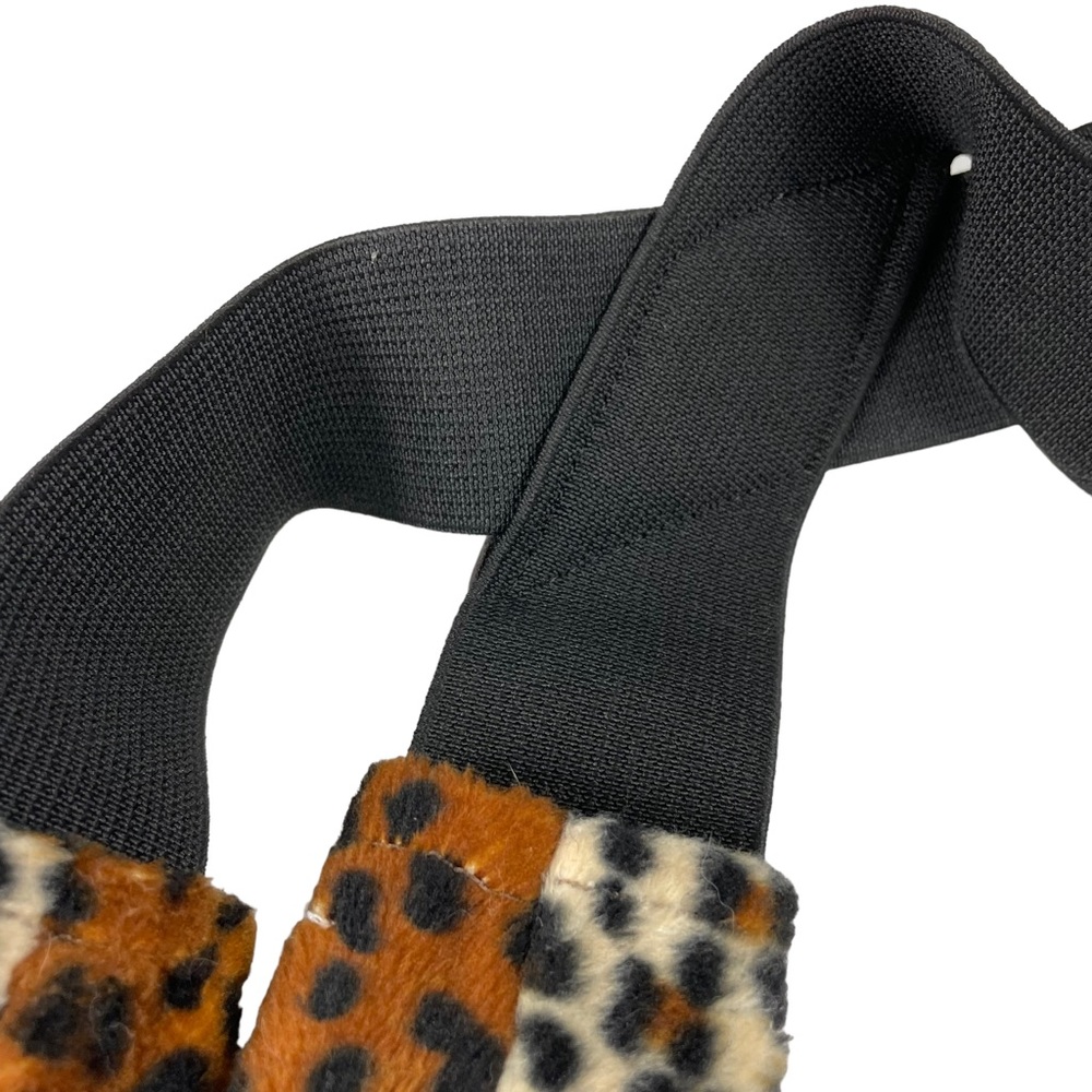 Handmade Cheetah Print Suspenders Alligator Clip 2x2 Faux Fur Halloween Costume - Picture 10 of 16